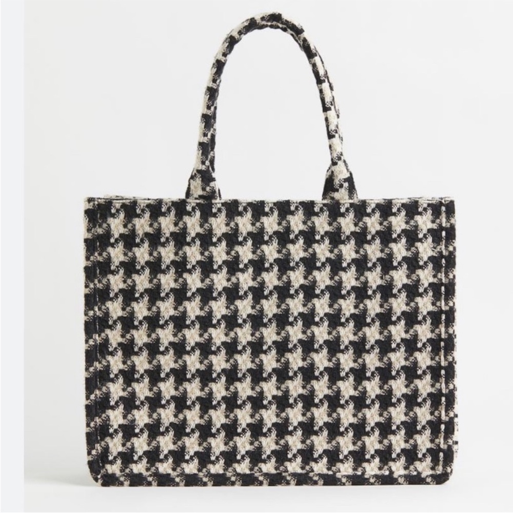 BNWT H&M Houndstooth Jacquard Tote